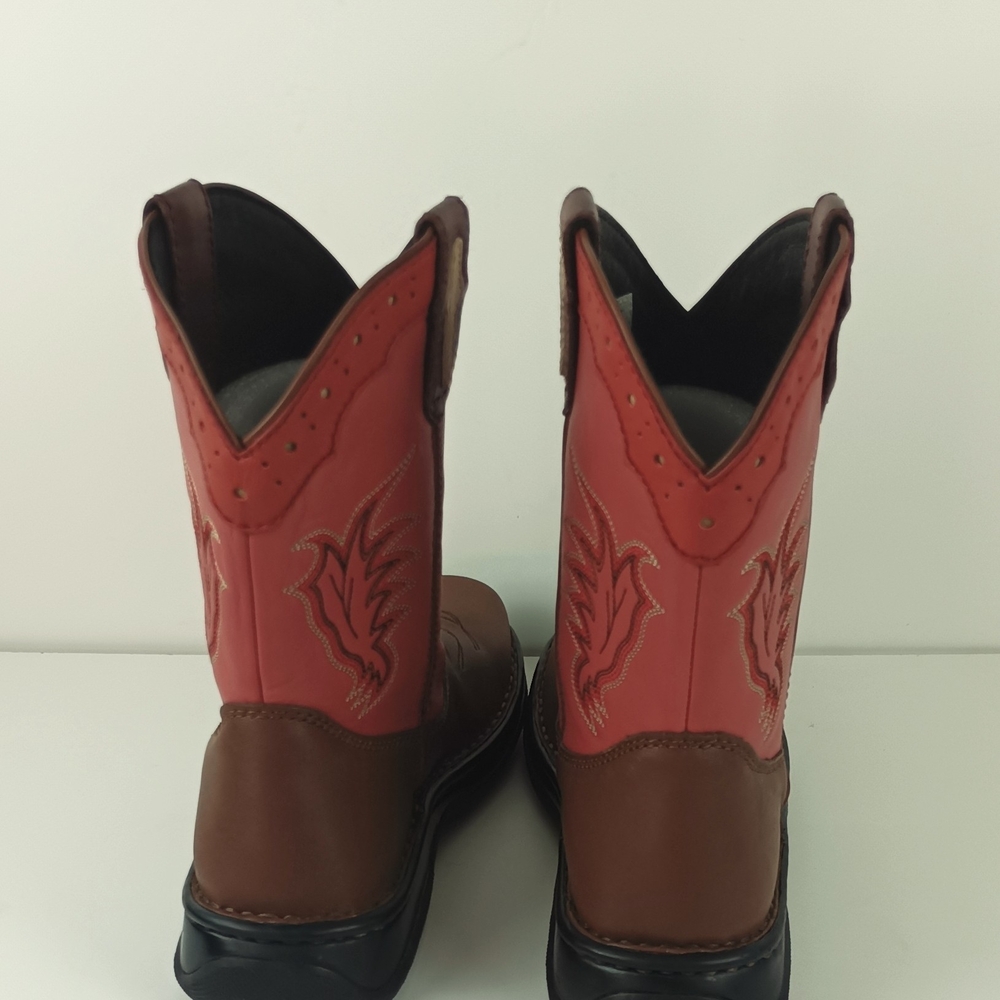 Double H Cowboy Boots - Brown and Pink Redsizr 8M - Picture 3 of 5